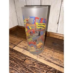 CatStudio State of Texas Collectable Tall Frosted Glass Collins Tumbler 2010